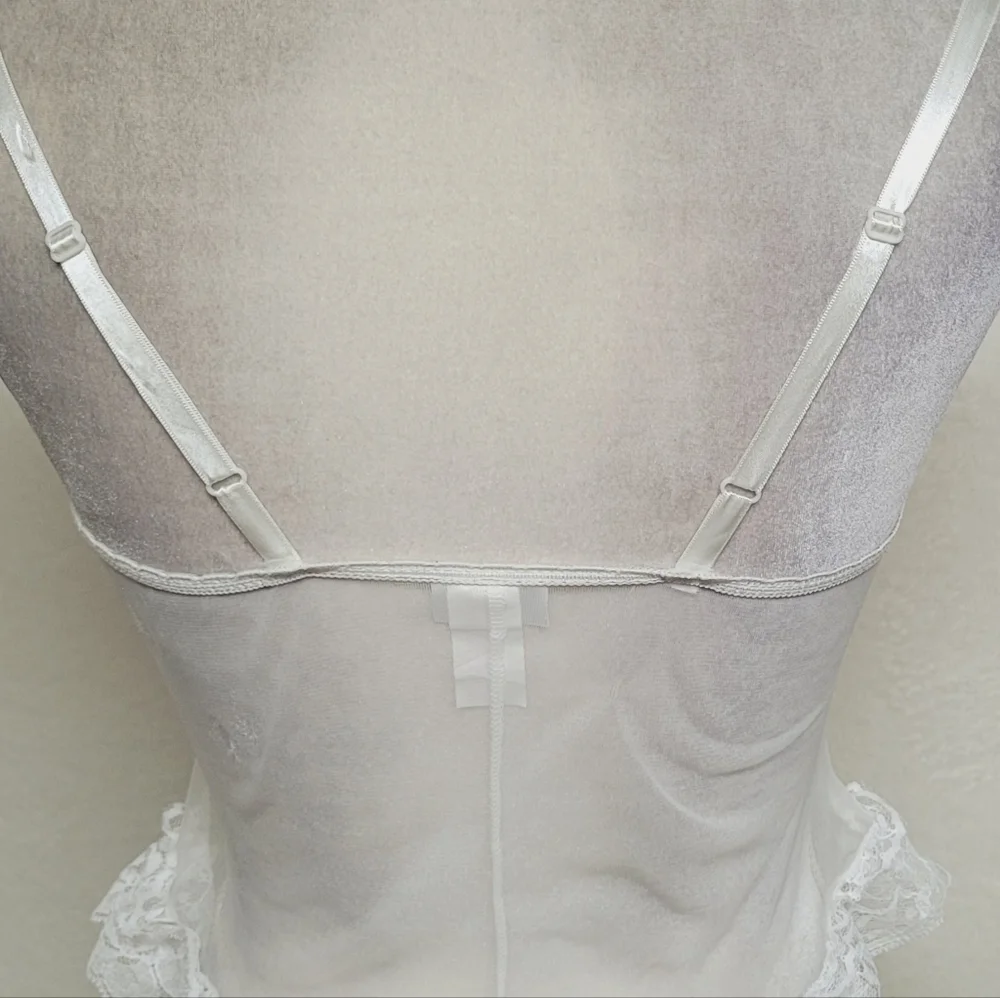 Frederick's Of Hollywood Vintage White Lace Teal Satin Lace-up Corset Lingerie S - Picture 9 of 12